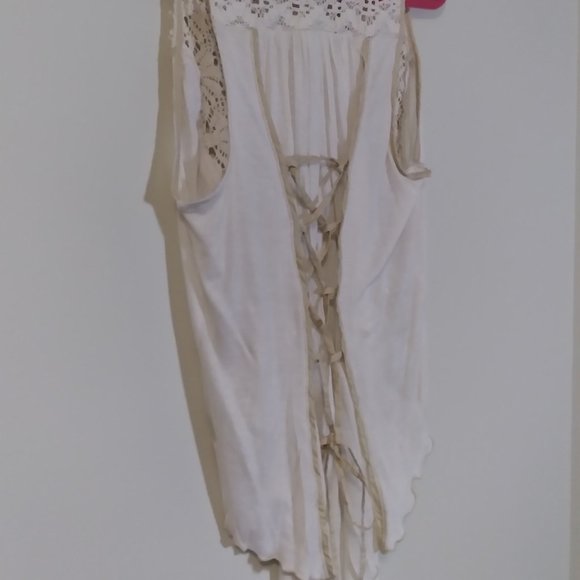 TINY Sleeveless Top/Vest. From Anthropologie, Lace-up Back - Picture 8 of 8